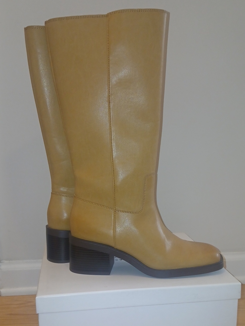 Tan Leather Knee-High Women’s Boots